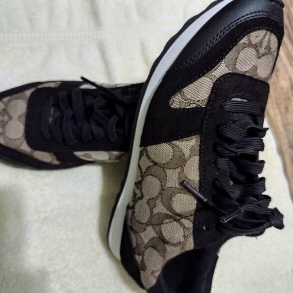 COACH SIGNATURE SNEAKERS BROWN SIZE 10 - Picture 10 of 16